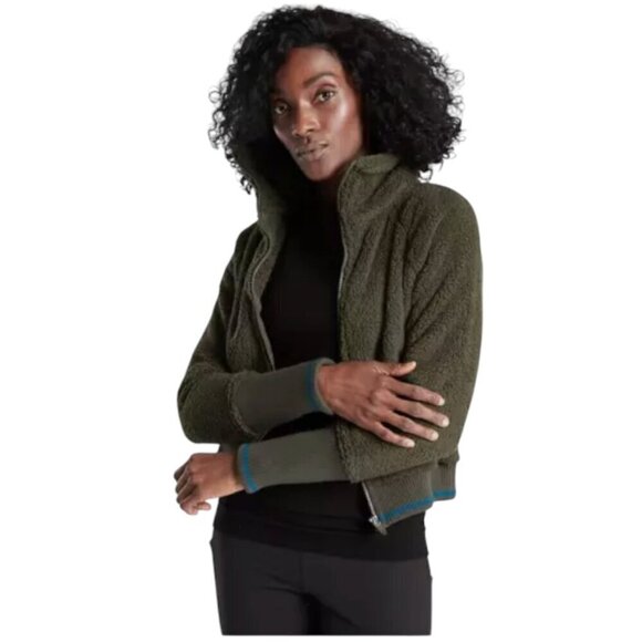 Athleta Tugga Sherpa Jacket, Mountain Olive, Small - Picture 3 of 11